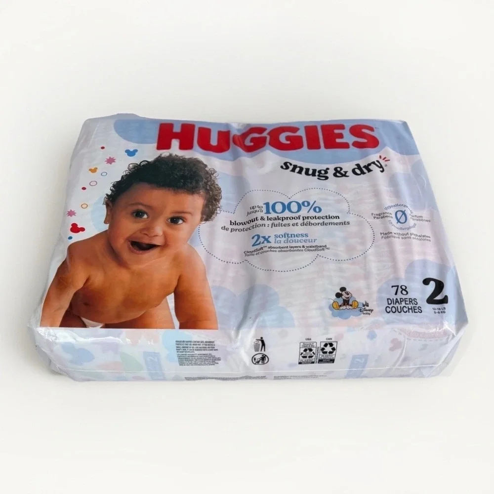Huggies 78 count Snug & Dry Size 2  Baby‎ Diapers 100%